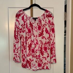 INC International Concepts Pink and White Floral Blouse